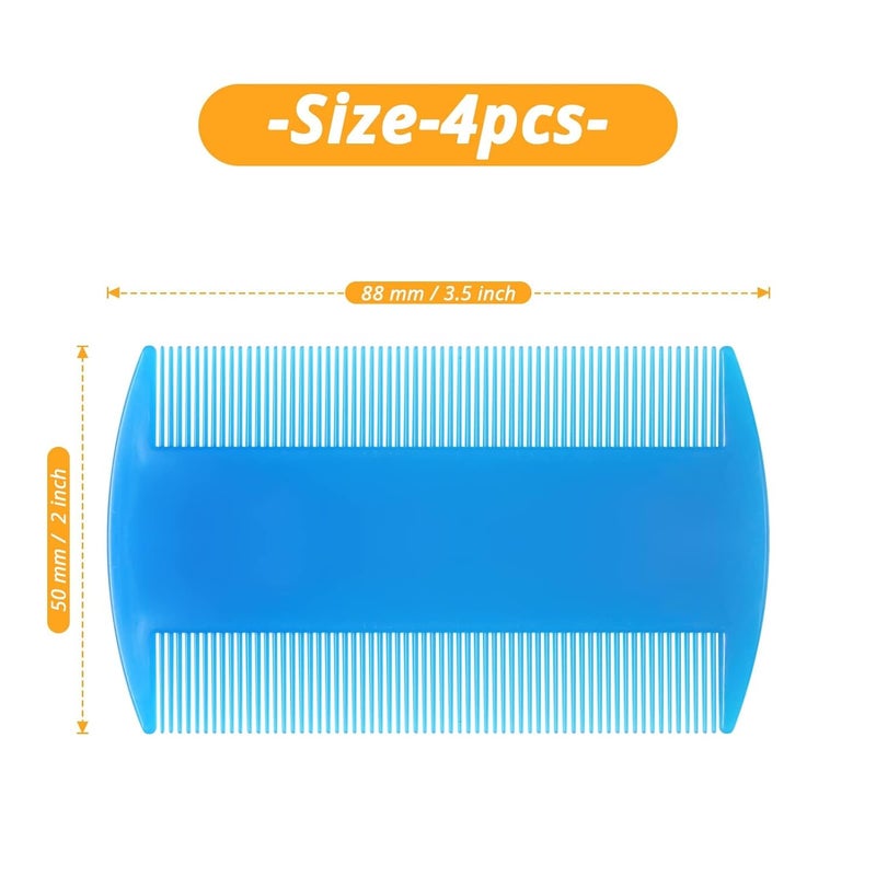 YEEPSYS Double Sided Fine Tooth Comb for Adults Dog Cat Pet's Long, Short, Fine, Thick Hair(4 Pack) - Image 2